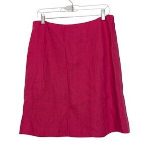 Talbots Irish Linen Skirt Womens Size 14 Pink Spring Lightweight Lined Career